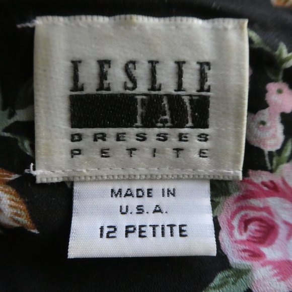 Vintage Cottagecore Leslie Dress Fit Flare Pockets Floral Belt Puff Sleeve USA - Picture 8 of 11
